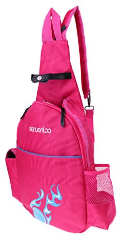 Perfeclan Tennisschlägertasche, Tennistasche, Tennisrucksack Sporttasche Tennis Backpack Wasserdicht Schlägertasche Rucksack Tasche für Tennisschläger Badmintonschläger Pickleball Paddel, Rosarot