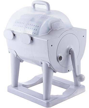 Machine à Laver Manuelle Portable Turbo Essoreuse, Laveuse De Turbine à Manivelle Laveuse à Linge De Voyage Non électrique Essoreuse Camping Appartements Dortoirs VR Affaires Voyage (White)