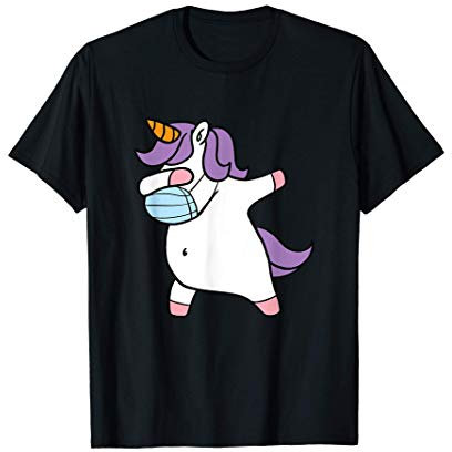 Dab Einhorn T-Shirt Dabbing Unicorn Mundschutz Atemschutz T-Shirt