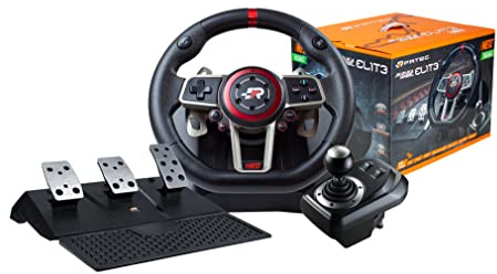 FRTEC - SUZUKA ELITE NEXT Volante de Carreras con Pedales y Cambio Manual (Series X, Playstation 4, Xbox One, Playstation 3, Switch y PC)