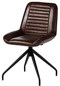 MASSIVMOEBEL24.DE Polsterstuhl braun Iron Label #109 | 1 Stück 9 kg Industrial montiert