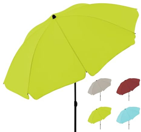 derby Parasol ⌀ 160 cm I Parasol rond pour la plage, le balcon et la terrasse I Parasol réglable en hauteur I Avec protection UV I Parasol stable pliable I Ombrelle de plage