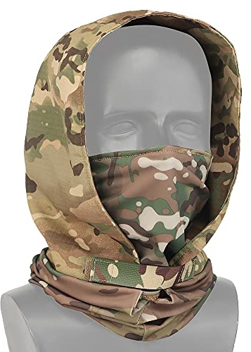Taktisk natthuvudbonad, huva huvudbonad, kamouflage full ansiktsmask, används med Airsoft mask för nattställning cosplay paintball halloweenfest