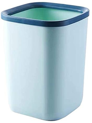 Cubo de Basura Cubo de Basura Cubo de Basura Cuadrado Cesta de Basura sin Tapa Vintage para el hogar Oficina Cocina Baño Sala de Estar (Azul Claro)