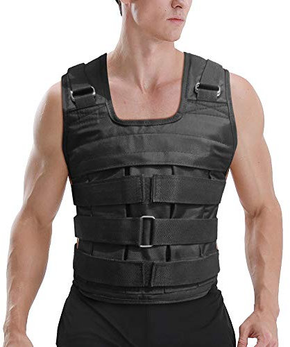 Lixada Verstellbare Gewichtsweste Gewichtsjacke Oxford Übungsgewichtsbelastungstuch Krafttraining 50kg max. Laden (leer)