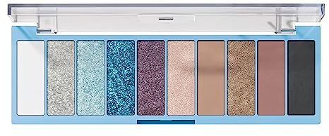 e.l.f. Perfect 10 Eyeshadow Palette, Ten Ultra-pigmented Vibrant Shades, Smooth, Creamy & Blendable Formula, Vegan & Cruelty-free, Intergalactic