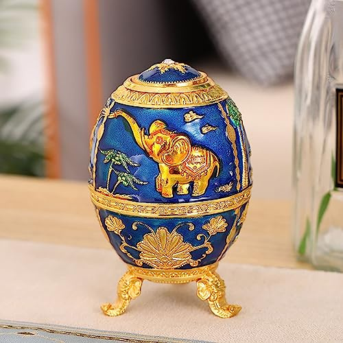 BradOc Porta Denti Decorativo in Stile retrò Dispenser di stuzzicadenti ad Alta Elasticità in Metallo con Piedi portastuzzicadenti Stile Uovo Faberge con apribottiglie nella Parte Inferiore,b