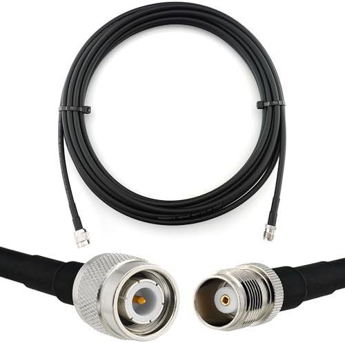 RANGEFUL TNC Maschio a TNC Femmina 5m cavo coassiale — HF-240 (equivalente a LMR 240) prolunga a bassissima perdita — per HAM cavo antenna CB radio analizzatore misuratore SWR VHF UHF marino rosmetro