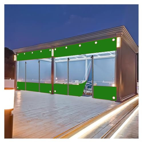 Bâche en PVC avec Fermeture À Glissière，avec Œillets，Panneaux Latéraux de Bâche Transparente pour Gazebo，Bâche Transparente Rideau de Porte de Garage，Personnalisable ( Size : H1xW2m/H3.2xW6.5ft )