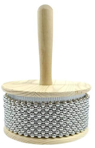 Instrumento Cabasa de madera, instrumento musical Cabasa, agitador de sonido natural, cabasa de mano con cuentas de acero inoxidable, percusión cabasa de madera para aula de banda