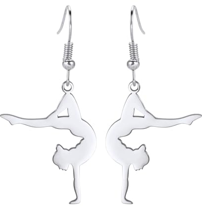 Inspirierende Gymnastik Ohrringe Mädchen Ballett/Ballerina/Turner Ohrstecker Turner Team USA Turnerschmuck Geschenke für Mädchen Trainer Tochter Sport Liebe