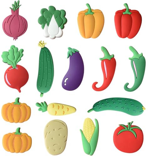 TYXHXTF 16 Pezzi Magneti Frigorifero, Verdure Magneti Decorativi, Calamite Decorativi Magneti da Frigorifero, Calamite Frigorifero, per Cucina Frigorifero Lavagna Bianca