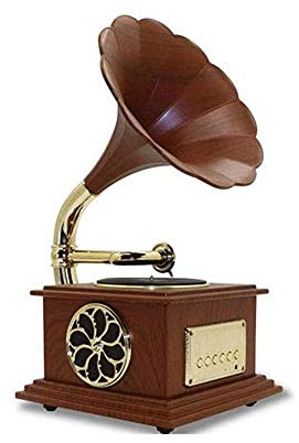 JFNHUTL Carillon con Giradischi Bluetooth 4.2, Altoparlante Stereo dinamico, Mini Cavo in Metallo Stile retrò, Decorazione per Ufficio, Club, Bar, intrattenimento, casa, A