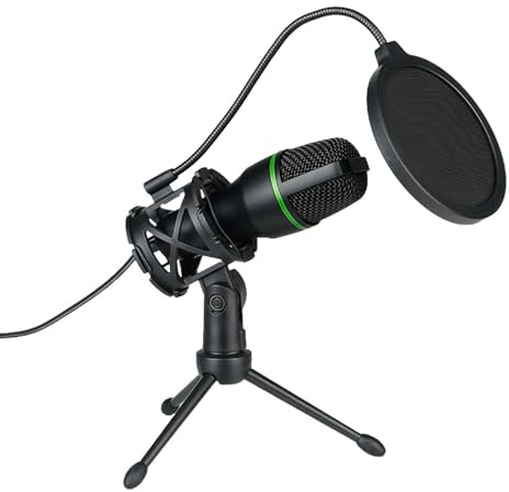 Kondensatormikrofon - PC-kondensatormikrofon RGB-mikrofon - inspelningsmikrofon för musik, streaming, podcast, ljud, röst, video på stationär/bärbar dator
