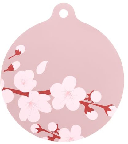 sourcing map Tappetino protettivo in silicone per piano cottura a induzione, 21 cm, motivo floreale di prugna per fornelli a induzione, rosa