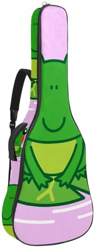Eslifey Tasche für Akustikgitarre, Rot, Schiffsanker, blaue Wellenstreifen, verstellbarer Schultergurt, Gitarrenkoffer, Gigbag 101,6 cm, 104,7 cm, 106,7 cm, Mehrfarbig 4, 42.9x16.9x4.7 in,
