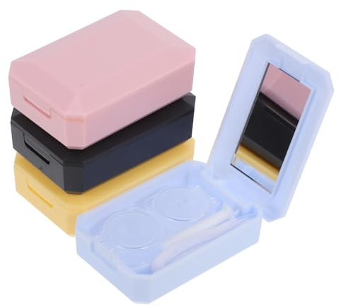 minkissy 4stücke Tragbarer Kontaktlinsenbehälter Mit Spiegel Und Werkzeugset Kompakte Aufbewahrung Für Make-up Spiegel Und Pflegezubehör