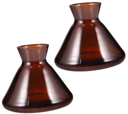 Cabilock 2piezas Botellas Difusoras De Aceites Esenciales De Boca Ancha Vidrio Transparente Rellenables para Perfumes Fragancias Hogar Uso Baño y Manualidades