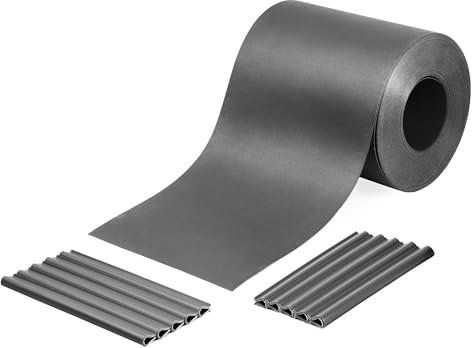 HOLZBRINK Fascia strisce frangivista in PP 19 cm x 26 m con 25 clip di montaggio | Strisce per ringhiere balconi privacy, giardino | antracite (RAL 7016)
