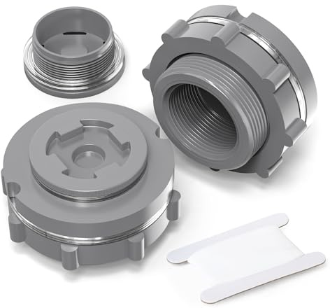 ERGAOBOY 2 Piezas de Accesorios de PVC BSP de 2 Pulgada para Tanques de Agua Negros, adaptadores con Tapones y Juntas para barriles de Lluvia, acuarios y estanques