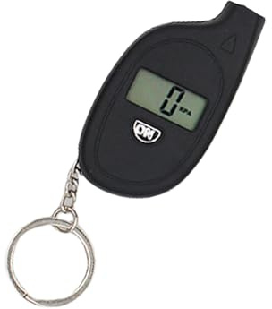 WWHJR Tester di pressione dell'aria del manometro della gomma di portabilità con il keychain per la guida sicura con il manometro di pressione della gomma di potere della batteria del pulsante di