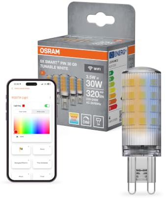 Osram Smart+ WiFi Lampe PIN G9 3,5W 827, 2700-6500K Tunable White, 320 lm, 20.000h, Alexa Google kompatibel, 5-Pack