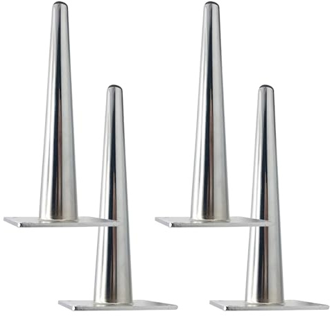Tischfüße 30cm Metall, 4 Stück Tischbeine Stütz Tischfusse Chrom Eisen | Möbelfüße Galvanikfläche Sofasfüße Höhe: 10-30cm Schrankfüße Couchtischbeine Möbelbeine Möbelfüsse 30cm/11.8