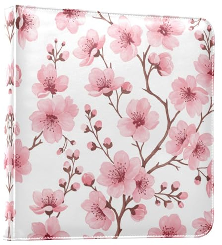 Reiacy Album fotografico grande autoadesivo – Jap Cherry BlossomDIY libro dei ricordi in pelle – raccoglitore ad anelli ricaricabile w/20 fogli per foto da 15 x 10 cm, 17 x 12 cm, per viaggi e