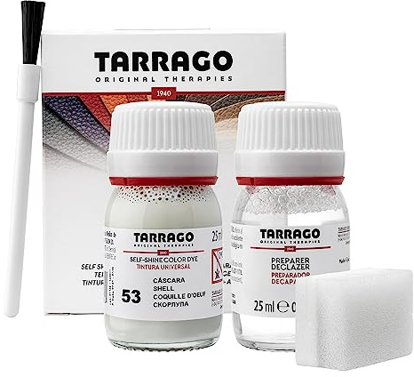 Tarrago | Self Shine Color Dye 25 ml | Teinture Auto-brillante pour Chaussures et Accessoires | Couvre les Éraflures et l'Usure des Chaussures (Coquille d'Oeuf 53)