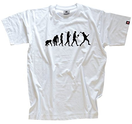 Shirtzshop Herren Standard Edition Badminton I Evolution T-Shirt, Weiß, XXL