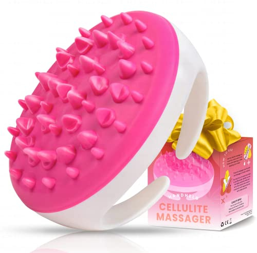Scala Silicone Cellulite Massager, Bath Shower Scrubber Accessories, Bathroom Toys, Cellulite Remover, Body Massager Tool, Exfoliator, Fat Roller Use with Creams and Oils, Pink