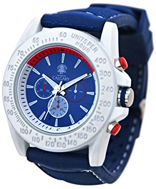 Relojes Calgary San Marine, Reloj Deportivo para Mujer, Correa Azul de Silicona, Esfera Blanca