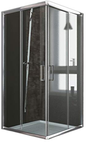 Idralite Eckeinstieg Duschkabine Quadratisch 90x90 H185 Transparent 6mm Glas Mod. Alabama