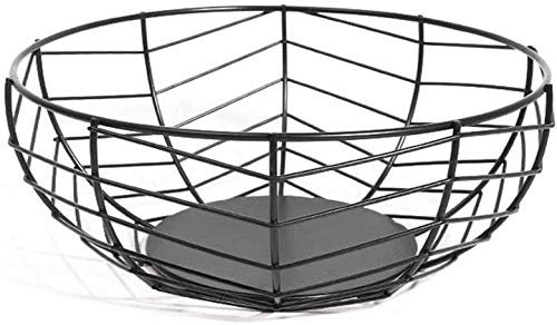 Cesto di frutta - Articoli per la casa creativi minimalisti Ciotole di frutta in ferro metallico Metallo Nero Scodelle di frutta geometriche vuote Larghezza inferiore 9 cm / 3,54 pollici Larghezza 25