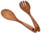 Wooden Acacia Salad Servers 10-inch, Set of 2, Salad Spoon and Fork Set, Hand Carved Wooden Utensils for Serving Salad