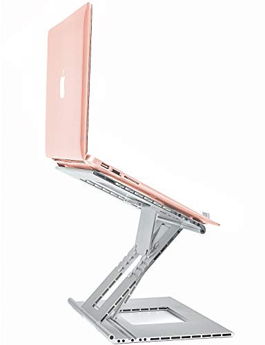 Modazon Adjustable Laptop Stand for Desk Portable, foldable Aluminum Ventilated Laptop Holder Riser for MacBook Pro Tablet Ipad Stand, 7 Height, 10-17 inch Notebook Tablet