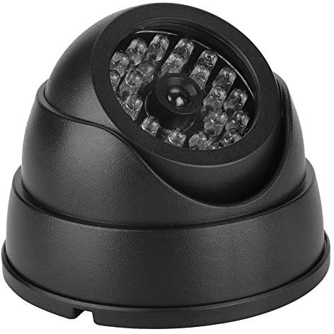 Dpofirs Cámara Falsa simulada, con 30 Leds IR, cámara simulada Negra, LED Rojo Intermitente, Impermeable, cámara de Seguridad a Prueba de Polvo para Uso Comercial en el hogar al Aire Libre