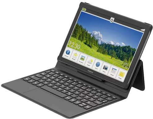 Emporia KEYPAD-TAB1DE Standcover mit Tastatur, Schwarz