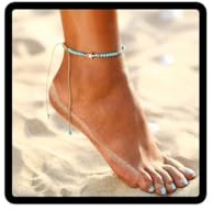 Wedity Tobilleras, tobillera de estrella azul turquesa, pulseras hechas a mano con cuentas, accesorios de playa, joyería trenzada para pies ajustable para mujeres y niñas