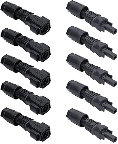 Phoenix Contact Sunclix 5 Pares Conectores Solares PV-C3S-M y PV-C3F-S | Kit de enchufes fotovoltaicos para cables de 2,5 a 6 mm2, tension nominal 1100 V y 40 A, conexion rapida sin herramientas