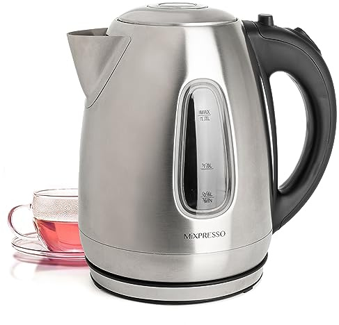 Mixpresso 1.7L Stainless Steel Small Electric Kettle, Cordless 1500w Fast Boiling Pot, Portable Hot Water Electric Tea Kettle With Boil Dry Protection & Auto Shut-Off