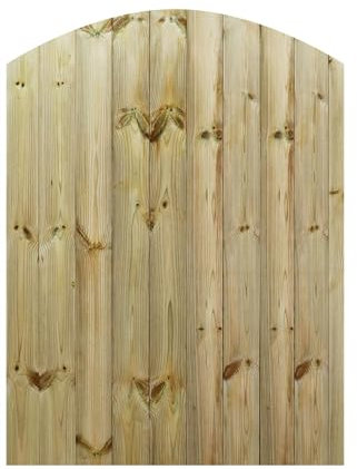Made to Measure 5ft Wooden Garden Gate, Custom T&G Fully Framed Arch Top Treated Timber Door for Outdoor Pathway Home Access, MAX 150cm High x MAX 105cm Wide