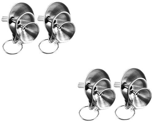 ULTECHNOVO 4sets Imbuti in Acciaio Inossidabile Per Cucina Imbuto Bocca Larga Per Oli Spezie Resistente Alla e Facile Da Pulire Inclusi Imbuto e Piccolo Con Anello Di Fissaggio Per Risparmio