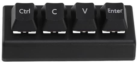 Clavier Tosuny 4 Touches, Raccourci Ctrl/C/V/Entrée, Programmable, USB pour Ordinateur, Console de Jeu, Smartphone, Tablette, PC, Android