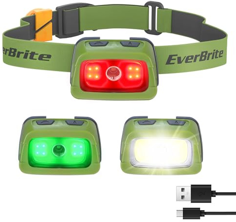 EverBrite 350LM Rechargeable Headlamp with Red White Green Light