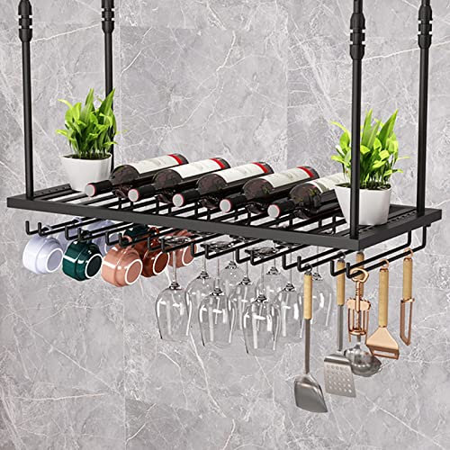 Deckenverzierung Deckenregal Umgedrehtes Becherregal, Weinregal aus Metall, höhenverstellbar, Weinregal zum Aufhängen an der Decke, kreativer Champagnerbecherhalter, Retro-Glasflaschenhalter, für Bar