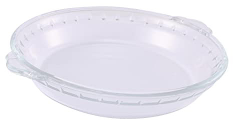 MOLUCKFU 9-inch Glass Pie Plate Microwave Oven Safe Bakeware Household Kitchen Sturdy Glass Baking Dish for Pies and Desserts