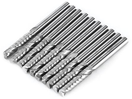 Einflöten-Schaftfräser, Vierkant-Schaftfräser-Set mit ultrafeiner Körnung, Hartmetall zum Fräsen von Metall aus legiertem Stahl und gehärtetem Stahl