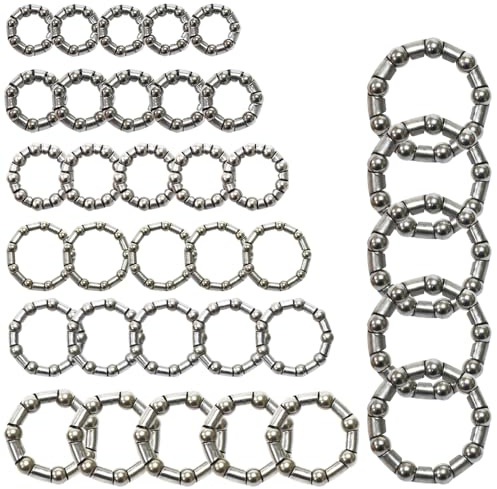 Yuauy 5 Sets of 7 Kinds Bike Ball Bearing Headset Retainer Crank Caged Wheel 4mm to 8mm / 1/6” to 1/3“ Repair Accessories