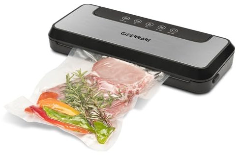 G3 Ferrari G20167 Macchina per Sottovuoto Fresco Vac, 110 W, Doppia Pompa, 2 Funzioni: sigilla e crea il sottovuoto, Pannello soft-touch con Spie di Funzionamento, Include 5 Buste da 20 x 30 cm